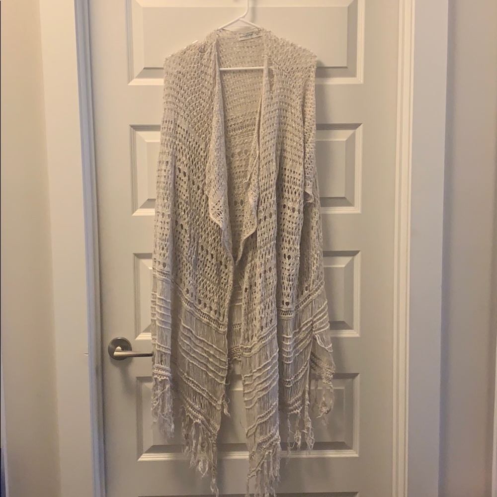 Tan knit cover up
